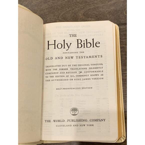 Vintage 60s White Young Folks Text World Bible King James Version With Box - Picture 6 of 12